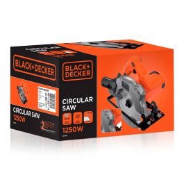 Black+Decker Sierra circular 1250W CS1250L-QS, 66mm corte, bisel 0-45°, 5300rpm, láser, disco TCT 190mm