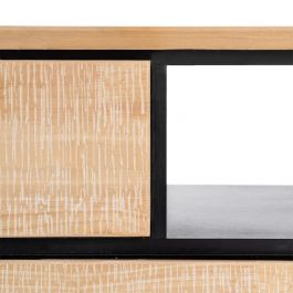 Mueble Tv Natural-Negro Madera-Metal 148 X 40 X 62 cm