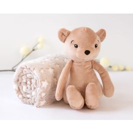 Oso De Peluche Marrón Con Mantita De Estrellas Precio: 16.50000044. SKU: B1297BK7LQ