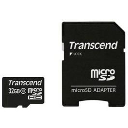 Transcend TS32GUSDHC10 Tarjeta MicroSDHC de 32 GB Clase 10 con Adaptador