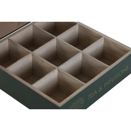 DKD Home Decor Caja Infusiones Oriental 2023 Natural Negro MDF 24 x 24 x 7 cm