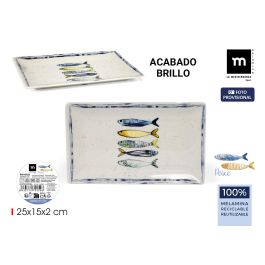 La Mediterrane Bandeja de Melamina Brillo Peixe 25 x 15 x 2 cm (12 Unidades)
