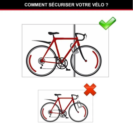 Master Lock Candado en U con Cable y Llave - Modelo XL - Acero Cementado, Doble Grillete, Cable 1.20m - Soporte Bicicleta