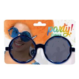 Gafas Redondas Con Bolas Carnaval Azules Mujer Adulto