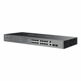 TP-Link Omada ES220GMP Switch Gestionado L2 Gigabit Ethernet 18 Puertos RJ-45 con PoE+ (250W) 2 Ranuras SFP Montaje en Rack Negro