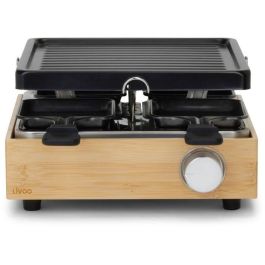 Livoo DOC311 Raclette para 4 personas, 800W, bandeja grill antiadherente extraíble, termostato regulable