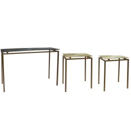 DKD Home Decor Consola Gris Moderno Metal Aluminio 109.5x37.5x80 cm Set de 3