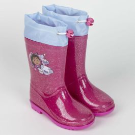 Cerdá T025 Botas de Lluvia de PVC Impermeables para Niñas, con Dibujo de Gabby's Dollhouse, Color Fucsia, Calzado Infantil Resistente Talla 25