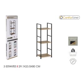 Estantería 3 Niveles Metal y Madera Negra - Confortime (2 Unidades) Precio: 37.59000036. SKU: B1K54MHFEN