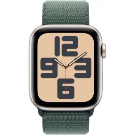 Apple Watch SE GPS 44mm Caja Aluminio Starlight con Correa Deportiva Lake Green