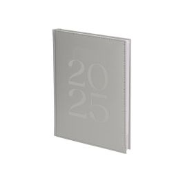 Agenda Encuadernada Liderpapel Creta 170x240 mm 2025 Dia Pagina Color Gris Papel 70 gr