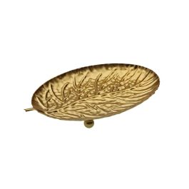 Centro de Mesa Versa Dorado Metal 12 x 1,5 x 19 cm Hoja