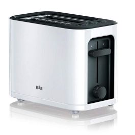 Braun HT3000 WH Tostadora 1000W, Sistema de Elevación, Dorado Variable, 2 Rebanadas, Negro/Blanco