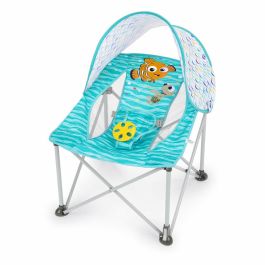 Bright Starts BRI17430 Hamaca Plegable Bebé Disney Baby Nemo Pop 'N Chill, Visera Solar FPS +50, con Bolsa de Transporte