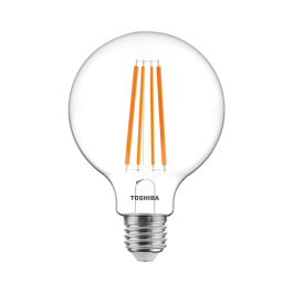 TOSHIBA Bombilla LED de filamento G95 E27 11W 2700K, luz cálida