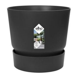 Elho Maceta Greenville 40 Exterior Ø 39 x H 36.8 cm Negro Living Plástico Reciclado Resistente Heladas Tapa Agua Integrada