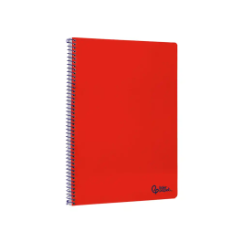 Liderpapel Cuaderno Espiral A4 Smart Tapa Blanda 80 Hojas 75gr Cuadro 4mm Con Margen Color Rojo