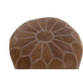 DKD Home Decor Reposapiés Vintage Marrón Piel 48 x 35 x 48 cm