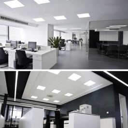 Edm Panel LED Cuadrado 40W 4000K Luz Día 4300 lm Empotrable 59.5x59.5x3.5 cm Marco Cromo No Regulable IP20 con Transformador