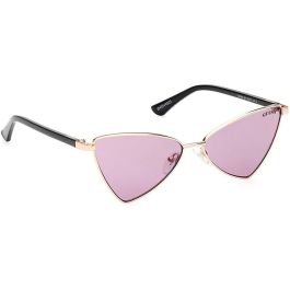 Guess Gafas GU8286 28Y Gafas de Sol Mujer, Montura Geométrica Metal Oro Rosa Brillante, Cristales Violeta, 55mm x 135mm
