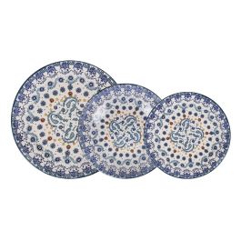 Santa Clara Vajilla 12 Piezas Azores Monaco, Brillo, Forma Redonda, Plato Llano 26 cm, Plato Hondo 21 cm, Plato Postre 20 cm (2 Unidades)