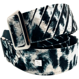 GETM The Casandra Correa para Guitarra y Bajo, Nailon/Piel/Terciopelo Negro y Blanco Ajustable hasta 165cm