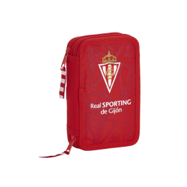 Plumier Doble Real Sporting de Gijón Rojo 12.5 x 19.5 x 4 cm (28 piezas) Precio: 18.58999956. SKU: S4300229