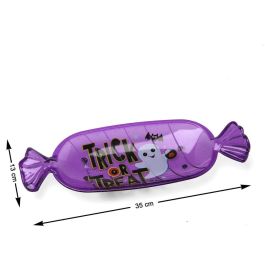 Plataforma Decorativa de Halloween en Forma de Caramelo Morado con Motivos Fantasmas y Murciélagos - 35cm Precio: 1.49999949. SKU: B1A7Z4B74A