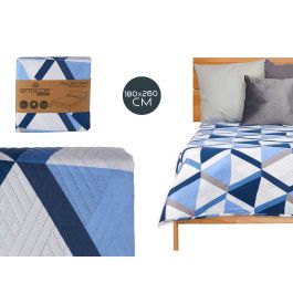 Colcha Cama Reversible 180X260 Triangulos Azules Giftdecor (6 Unidades)
