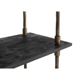 Giner Y Colomer Librero Industrial en Metal y Madera Negro y Bronce