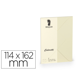 Rossler coloretti C6 Sobre Ministro Color Crema 114x162 mm Pack 5 Unidades 80 gr/m² Precio: 3.50000002. SKU: B1CVBT7ZVW