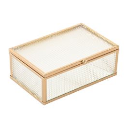 DKD Home Decor Joyero Glam Dorado de Cristal y Metal - 11 cm Largo, 15 cm Ancho, 5.5 cm Alto Precio: 12.50000059. SKU: B1C7KR3Y3M