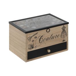 Costurero Vintage DKD Home Decor Natural Negro 15 x 15 x 24 cm (4 Unidades) Precio: 57.79000051. SKU: B1FF4NHGTK