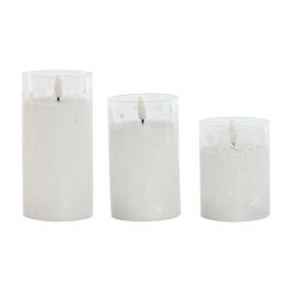Vela Led Navidad Moderna DKD Home Decor Blanco 7.5 x 15 x 7.5 cm Set de 3 Vela Led Navidad Moderna DKD Home Decor Blanco 7.5 x 15 x 7.5 cm Set de 3