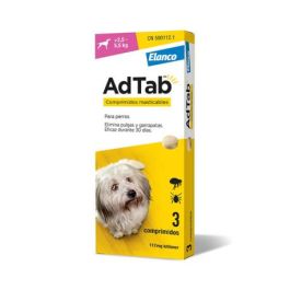 Elanco Adtab 112 mg 3 Comp Masticable 2,5-5,5 kg Perro Precio: 34.4999996. SKU: B134Z9EQL6