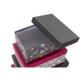 Caja Shabby DKD Home Decor Multicolor Negro 33.5 x 15.5 x 43.8 cm Set de 10