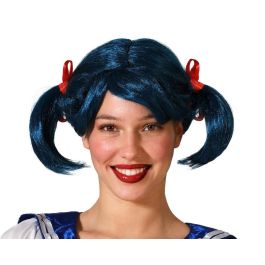 Peluca Azul Corta Con Coletas Y Lazos Rojos para Cosplay y Fiestas Temáticas Precio: 6.50000021. SKU: B18Y82CK8X