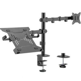 AISENS - SOPORTE DE MESA GIRATORIO E INCLINABLE PARA PORTATIL Y MONITOR/TV 9KG DE 17-32, NEGRO