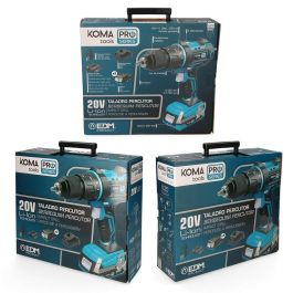 Koma Tools Kit Taladro Percutor Atornillador 20V Pro Series 20v-tap2-k con 2 Baterías 2.0Ah, Cargador y Maletín
