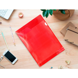 Q-connect Carpeta Dossier Uñero Plástico DIN A4 120 micras Roja Caja 100 Unidades