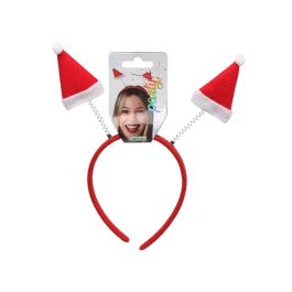 Diadema Con Gorros Navideños Rojos Con Muelles Para Navidad