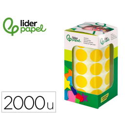 Liderpapel Gomets Círculos Autoadhesivos 20 mm Amarillo Rollo de 2000 Unidades Precio: 2.50000036. SKU: B1HGYQXX2A