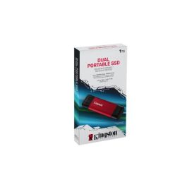 Kingston SPSD/1TB Disco Externo SSD Dual Portable 1TB USB Tipo-C y USB 3.2 Rojo
