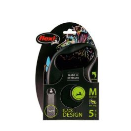 Flexi Correa de Cinta Flexi-Black 5m en Azul, Resistencia 25 kg, Sistema de Guía Perfecto, Compatible Multi Box y LED