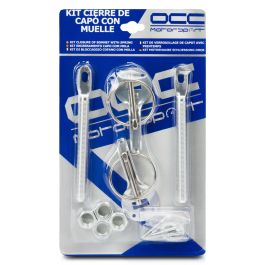 Occ Motorsport OCCRC004 Kit Cierre Capot Competición Muelles Acero Inoxidable Plata - Alta Resistencia para Rally y Pilotos de Carreras