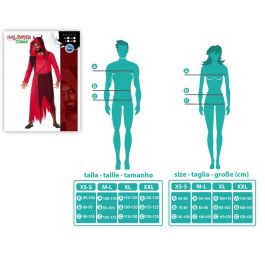 Disfraz Demonio Hombre Adulto Rojo M-L Halloween Polyester Túnica