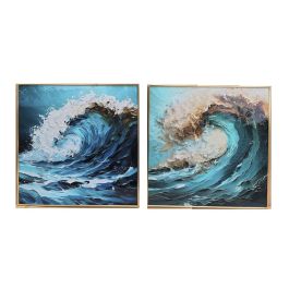 Cuadro Atlantico DKD Home Decor Azul Marron 3.5 x 80 x 80 cm (2 Unidades) Precio: 124.50000002. SKU: B13D5TMMQM