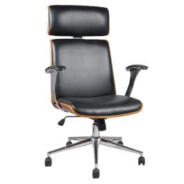 DKD Home Decor Silla de Escritorio Moderna, Ajustable y con Ruedas, Negro Marrón, Madera y PU, Altura Asiento 42 cm Precio: 265.68999952. SKU: B1GJK5HFLF