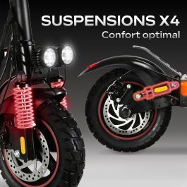 Ezway Patinete Eléctrico Todoterreno Plegable EBOOST INFINITY 800W 48V Autonomía 90km con Luz de Freno e Intermitentes