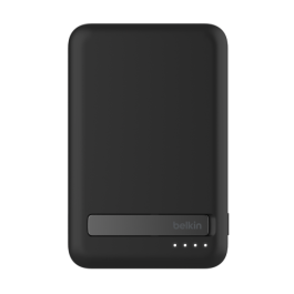 Belkin BPD006BTBK Power Bank 5K con Kickstand, Carga Inalámbrica Qi2 y Compatible MagSafe, 15W, USB-C, Negro